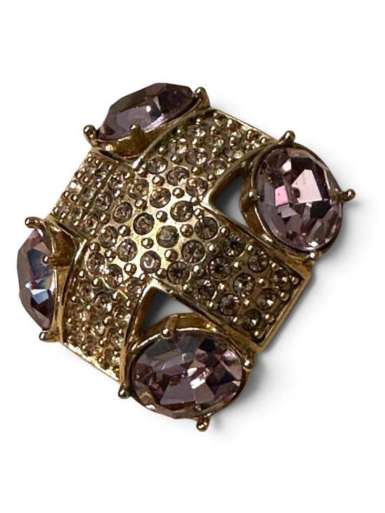Monet Jewelry - Monet gold-tone brooch with an abstract geometric design with purple stones
